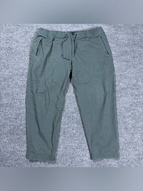 LL Bean Explorer Ripstop Pants Comfort Waist Tapered Leg Green Size XL 28”